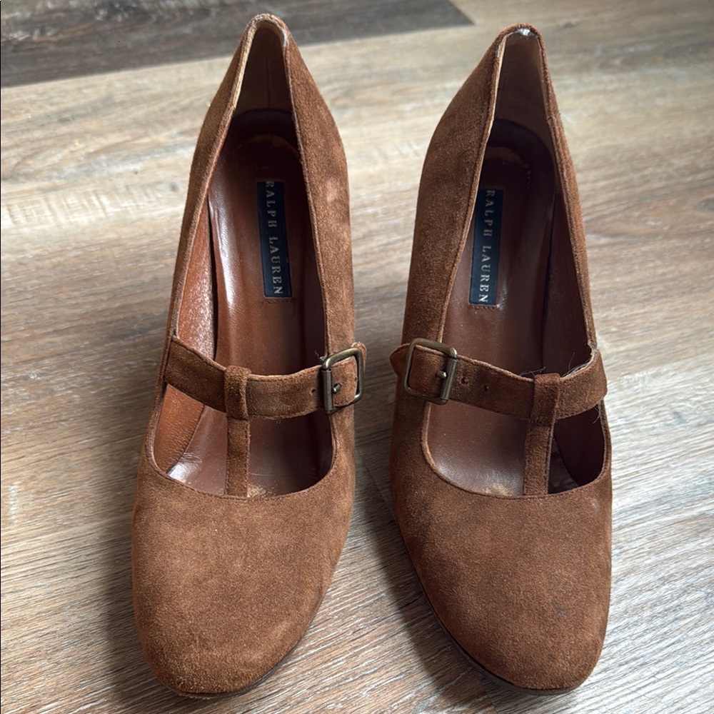 Ralph Lauren Women's Brown Suede Heels